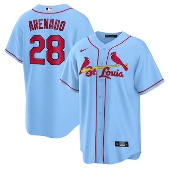 Men's St. Louis Cardinals Nolan Arenado Light Blue Alternate Replica Player Name Jersey
