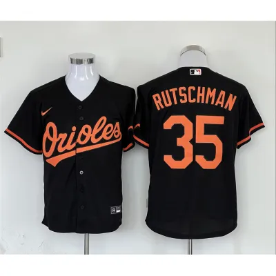 Men's Baltimore Orioles Adley Rutschman Black Alternate Replica Player Name Jersey 01