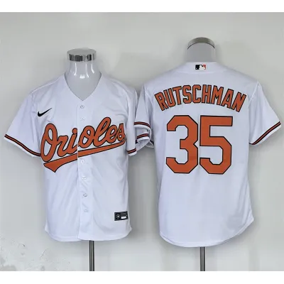 Men's Baltimore Orioles Adley Rutschman White Home Replica Player Name Jersey 01