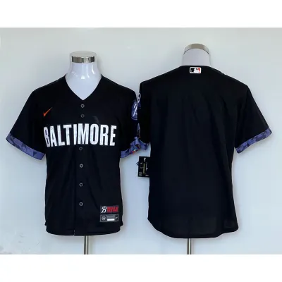 Men's Baltimore Orioles Black City Connect Replica Team Jersey 01