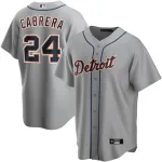 Men's Detroit Tigers Miguel Cabrera Gray Road Replica Player Name Jersey