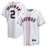 Men's Houston Astros Alex Bregman White Home Replica Player Name Jersey