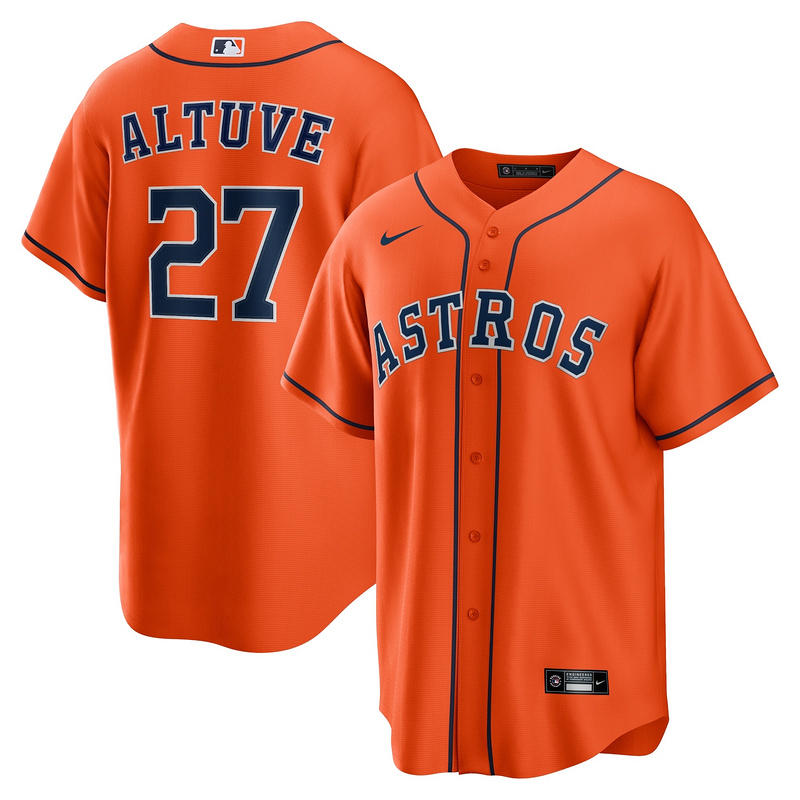 Men's Houston Astros Jose Altuve Orange Alternate Replica Player Name Jersey