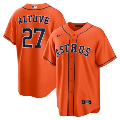 Men's Houston Astros Jose Altuve Orange Alternate Replica Player Name Jersey 01