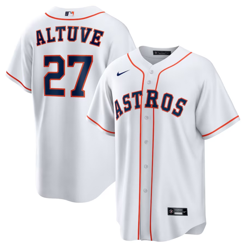 Men's Houston Astros Jose Altuve White Home Replica Player Name Jersey