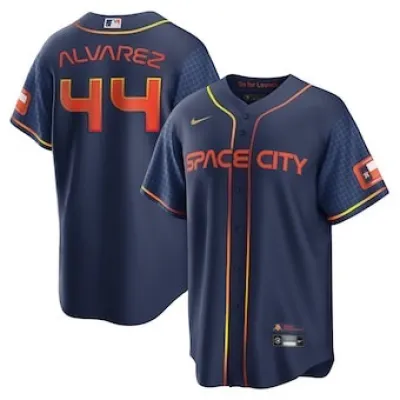 Men's Houston Astros Yordan álvarez Navy City Connect Replica Player Name Jersey 01