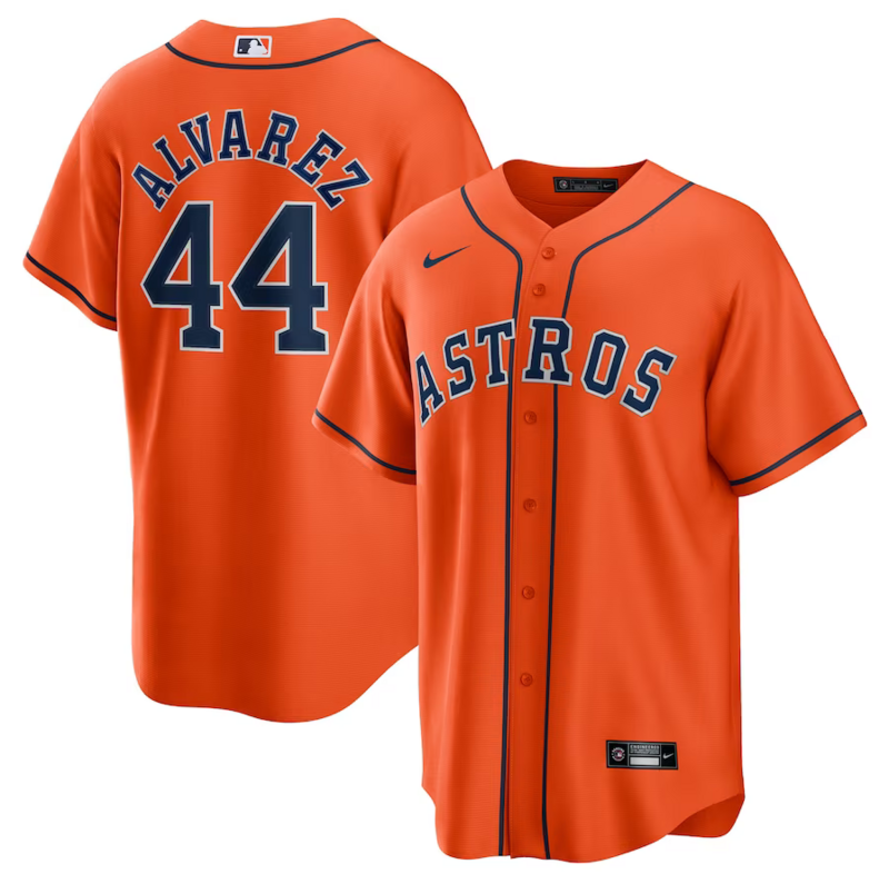 Men's Houston Astros Yordan álvarez Orange Alternate Replica Player Name Jersey