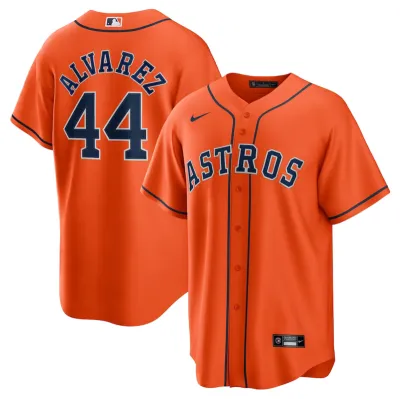 Men's Houston Astros Yordan álvarez Orange Alternate Replica Player Name Jersey 01