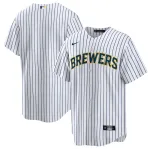 Men's Milwaukee Brewers White Home Replica Team Jersey