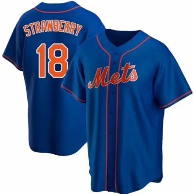 Men's New York Mets Darryl Strawberry Royal Alternate Replica Player Name Jersey 01