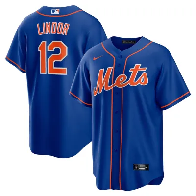 Men's New York Mets Francisco Lindor Royal Alternate Replica Player Name Jersey 01