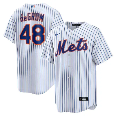 Men's New York Mets Jacob deGrom White Home Replica Player Name Jersey 01