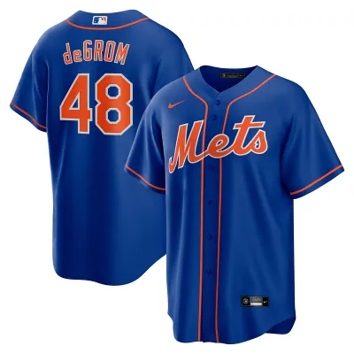 Men's New York Mets Jacob deGrom Royal Alternate Replica Player Name Jersey 01