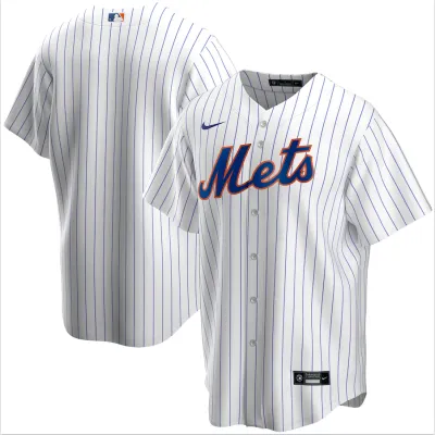 Men's New York Mets White Home Replica Team Jersey 01