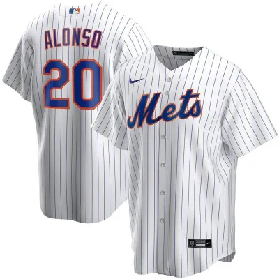 Men's New York Mets Pete Alonso White Home Replica Player Name Jersey 01