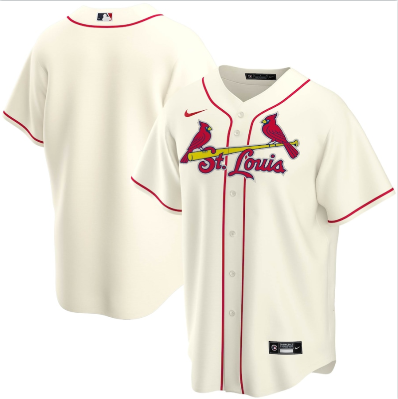 Men's St. Louis Cardinals Cream Replica team Jersey