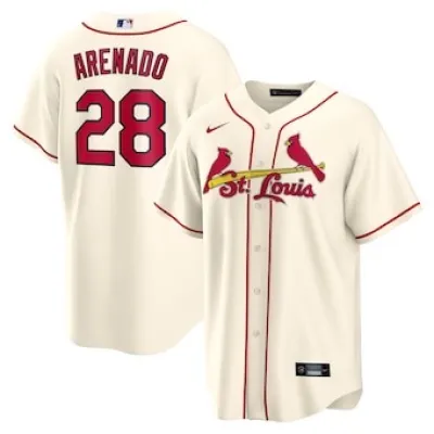 Men's St. Louis Cardinals Nolan Arenado Cream Alternate Replica Player Name Jersey 01