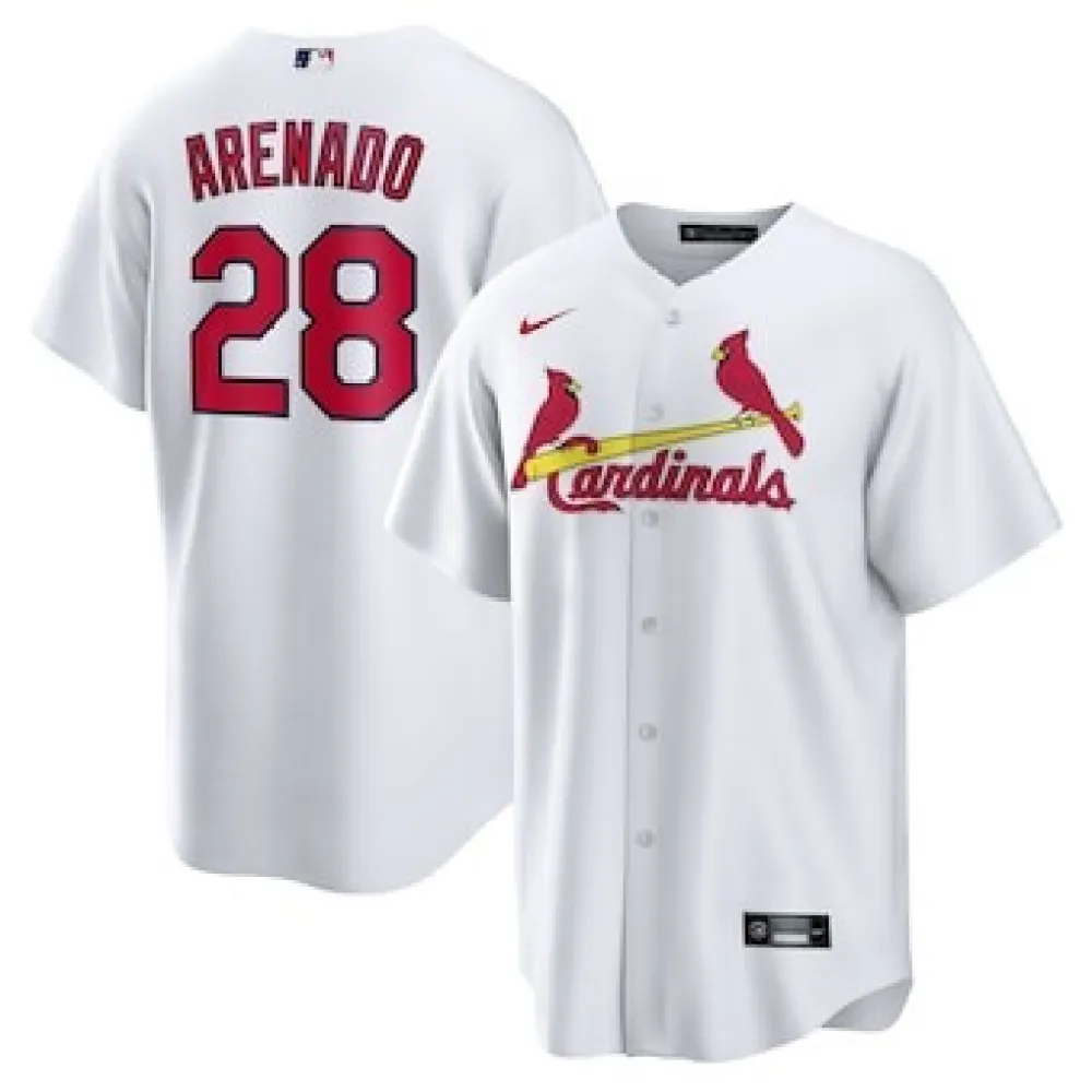 Men's St. Louis Cardinals Nolan Arenado White Home Replica Player Name Jersey