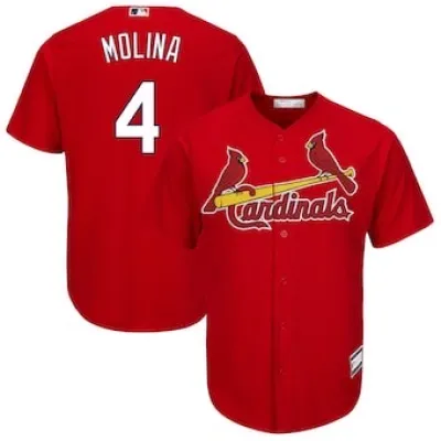 Men's St. Louis Cardinals Yadier Molina Red Alternate Replica Player Name Jersey 01