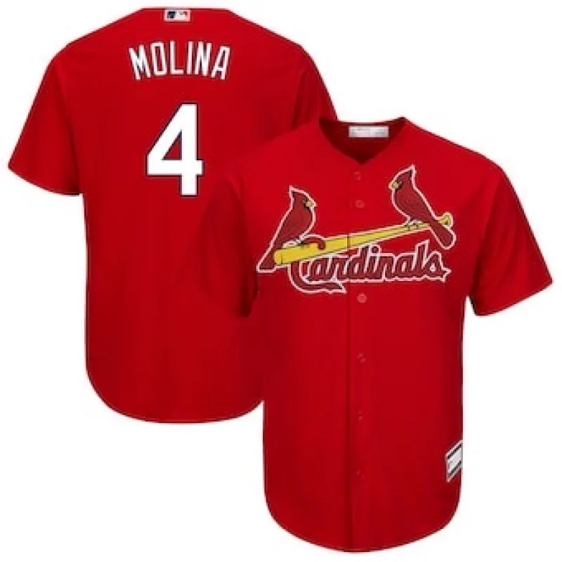 Men's St. Louis Cardinals Yadier Molina Red Alternate Replica Player Name Jersey