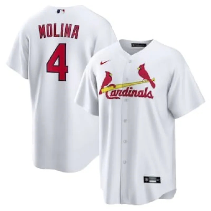 Men's St. Louis Cardinals Yadier Molina White Home Replica Player Name Jersey