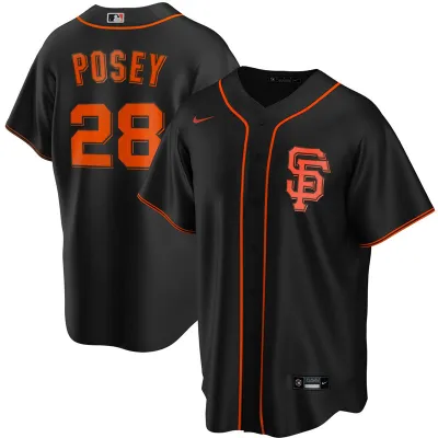 Men's San Francisco Giants Buster Posey Black Alternate Replica Player Name Jersey 01