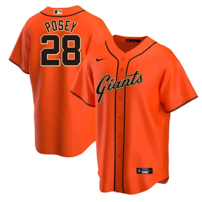 Men's San Francisco Giants Buster Posey Orange Alternate Replica Player Name Jersey 01