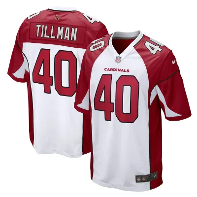 Men's Arizona Cardinals Pat Tillman White Retired Player Game Jersey 01