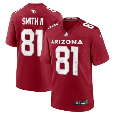  Men's Arizona Cardinals Jeff Smith II Cardinal Game Jersey 01