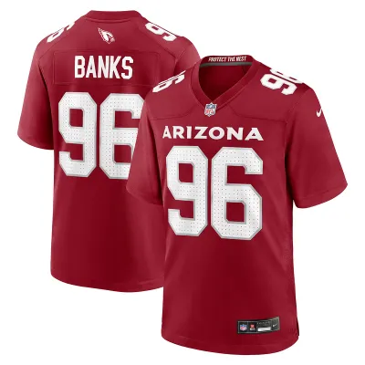 Men's Arizona Cardinals Eric Banks Cardinal Game Jersey 01