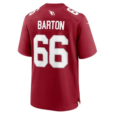 Men's Arizona Cardinals Jackson Barton Cardinal Team Game Jersey 02