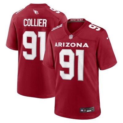 Men's Arizona Cardinals L.J. Collier Cardinal Game Player Jersey 01