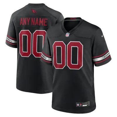 Men's Arizona Cardinals Black Alternate Custom Game Jersey 01