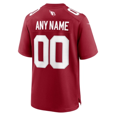 Men's Arizona Cardinals Cardinal Custom Game Jersey 02