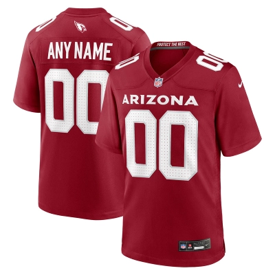 Men's Arizona Cardinals Cardinal Custom Game Jersey 01