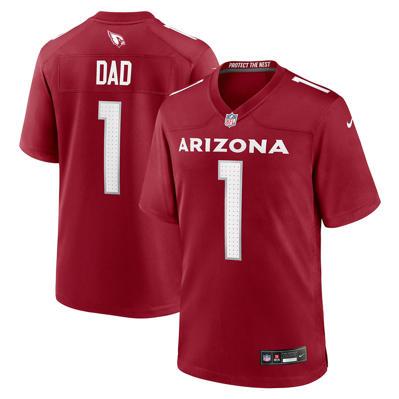 Men's Arizona Cardinals Number 1 Dad Cardinal Game Jersey