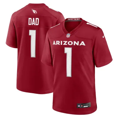 Men's Arizona Cardinals Number 1 Dad Cardinal Game Jersey 01