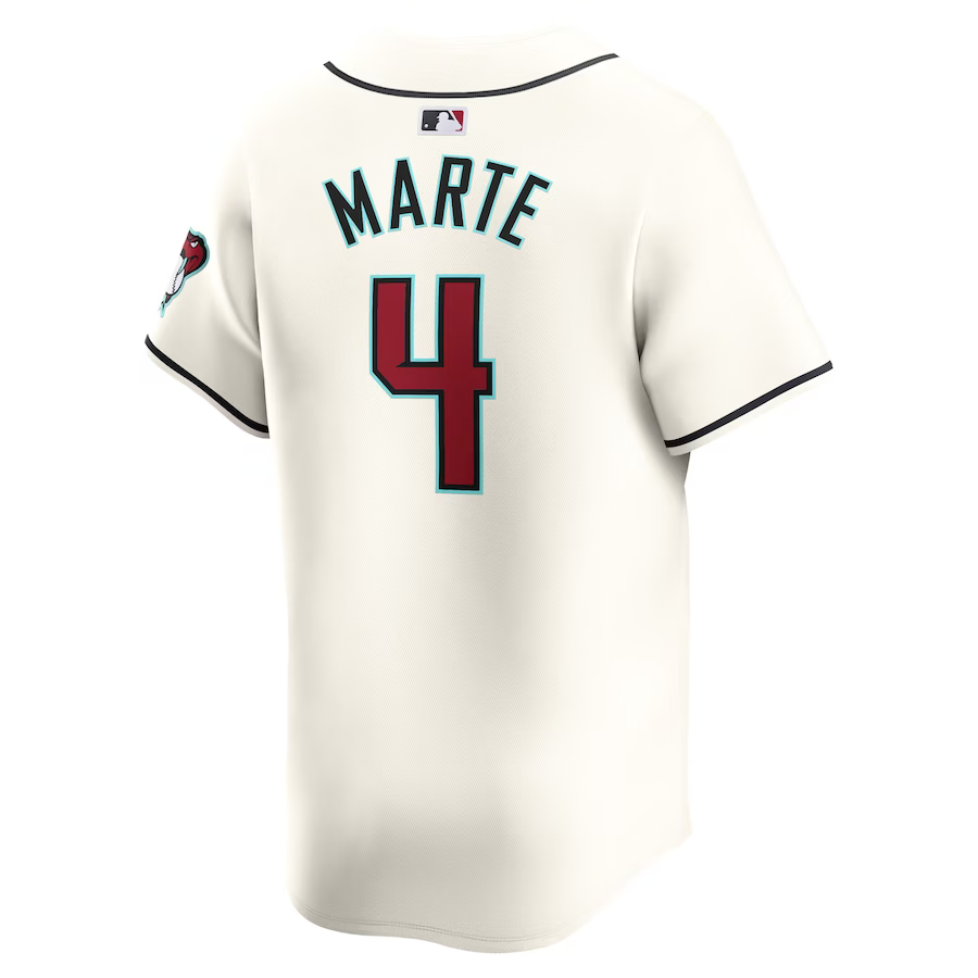Men's Arizona Diamondbacks Ketel Marte White Home Limited Repica Player Name Jersey