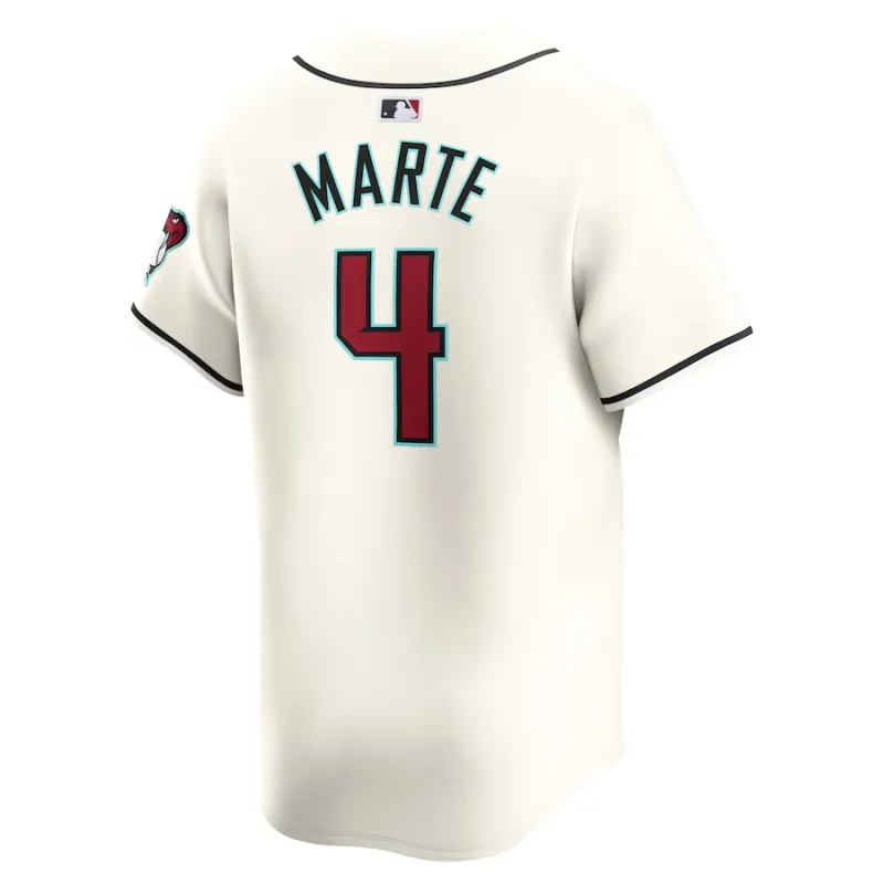Men's Arizona Diamondbacks Ketel Marte White Home Limited Repica Player Name Jersey