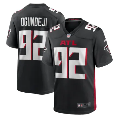 Men's Atlanta Falcons Adetokunbo Ogundeji Black Game Jersey 01