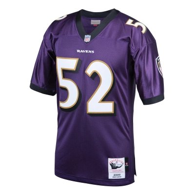 Men's Baltimore Ravens 2000 Ray Lewis Purple Throwback Retired Player Jersey 02
