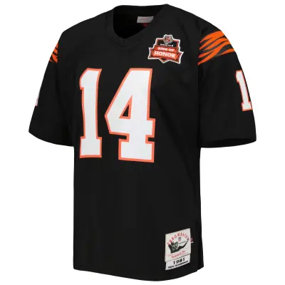 Men's Cincinnati Bengals 1981 Ken Anderson Black Throwback Retired Player Jersey 02