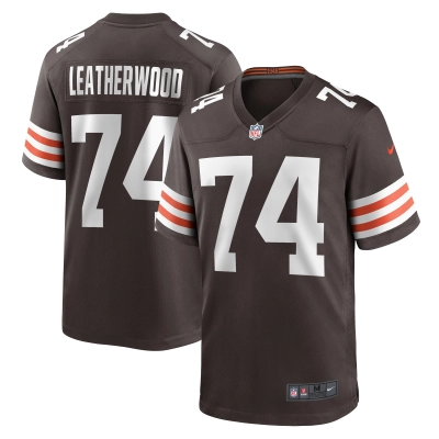 Men's Cleveland Browns Alex Leatherwood Brown Team Game Jersey 01