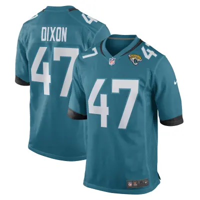 Men's De'Shaan Dixon Jacksonville Jaguars Teal Team Game Player Jersey 01