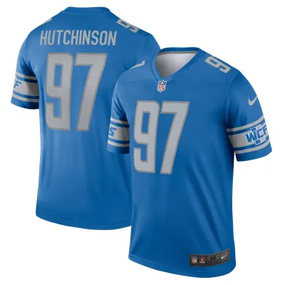 Men's Detroit Lions Aidan Hutchinson Blue Legend Jersey 01