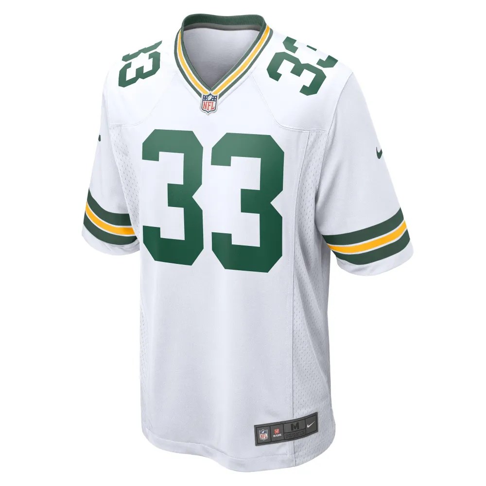 Men's Green Bay Packers Aaron Jones White Game Player Jersey