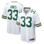 Men's Green Bay Packers Aaron Jones White Game Player Jersey