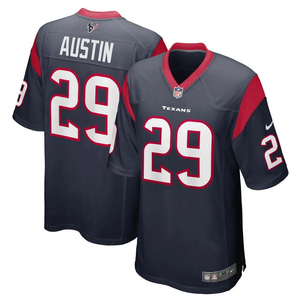 Men's Houston Texans Alex Austin Navy Team Game Jersey