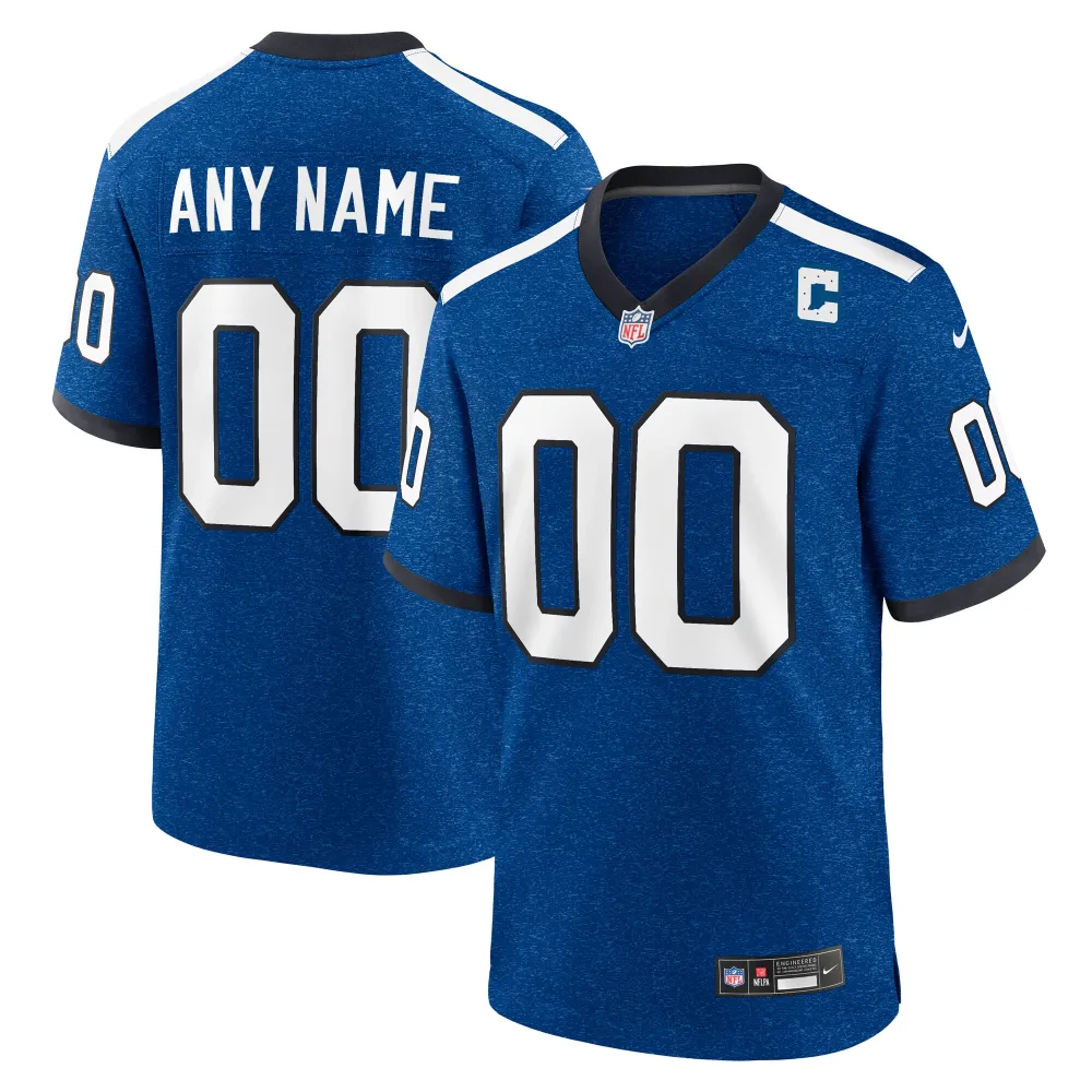 Men's Indiana Nights Indianapolis Colts Blue Alternate Custom Game Jersey