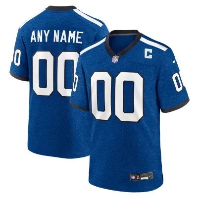 Men's Indiana Nights Indianapolis Colts Blue Alternate Custom Game Jersey 01